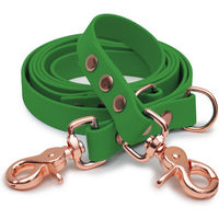 Produktbild von Emmy & Pepe Biothaneleine Olive 20mm 2.50m mit Sicherheitskarabiner Silber