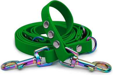 Emmy & Pepe Biothaneleine Olive 20mm 2m mit Bolzenkarabiner Regenbogen – Bild 1 von 1