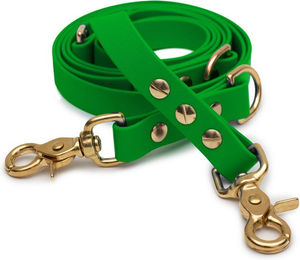 Emmy & Pepe Biothaneleine Olive 20mm 2m mit Scherenkarabiner Gold – Bild 1 von 1