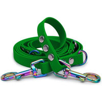Produktbild von Emmy & Pepe Biothaneleine Olive Regenbogen mit Bolzenkarabiner 16mm 3m
