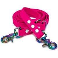 Produktbild von Emmy & Pepe Biothaneleine Pink 20mm 1.20m mit Scherenkarabiner Regenbogen
