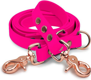 Emmy & Pepe Biothaneleine Pink mit Sicherheitskarabiner Gold 16mm 1.20m – Bild 1 von 1