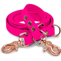 Produktbild von Emmy & Pepe Biothaneleine Pink mit Sicherheitskarabiner Gold 16mm 3m