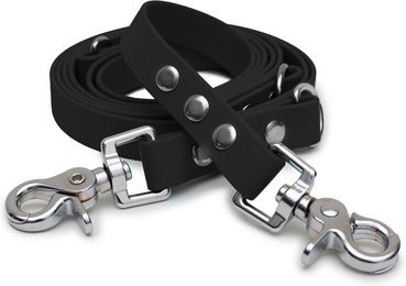 Emmy & Pepe Biothaneleine Schwarz 20mm 1.20m mit silbernem Scherenkarabiner – Bild 1 von 1