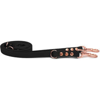 Produktbild von Emmy & Pepe Biothaneleine Schwarz 20mm 2.50m mit Bolzenkarabiner Rosegold