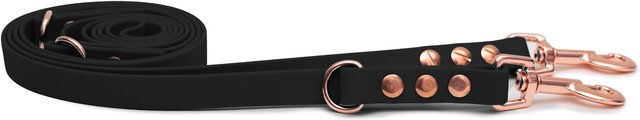 Emmy & Pepe Biothaneleine Schwarz 20mm 2m mit Bolzenkarabiner Rosegold – Bild 1 von 1
