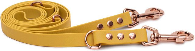 Emmy & Pepe Biothaneleine Sonnengelb 16mm 2m mit Bolzenkarabiner Rosegold – Bild 1 von 1