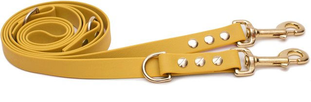 Emmy & Pepe Biothaneleine Sonnengelb 16mm 2m mit Sicherheitskarabiner Gold – Bild 1 von 1