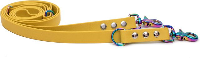 Emmy & Pepe Biothaneleine Sonnengelb 20mm 1.20m mit Scherenkarabiner Regenbogen – Bild 1 von 1