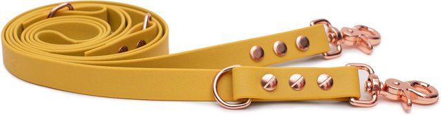 Emmy & Pepe Biothaneleine Sonnengelb 20mm 2.50m mit Scherenkarabiner Rosegold – Bild 1 von 1