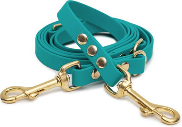 Emmy & Pepe Biothaneleine Türkis 16mm mit 2m Länge und Gold Bolzenkarabiner – Bild 1 von 1