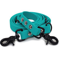 Produktbild von Emmy & Pepe Biothaneleine Türkis 20mm 1.20m mit schwarzem Scherenkarabiner