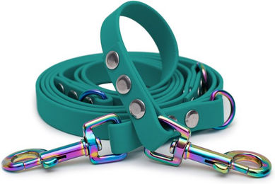 Emmy & Pepe Biothaneleine Türkis 25mm 2m mit Regenbogen Bolzenkarabiner – Bild 1 von 1