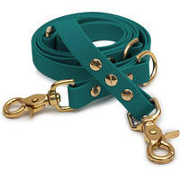 Produktbild von Emmy & Pepe Biothaneleine Waldgrün 20mm 1.20m mit Scherenkarabiner Gold