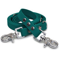 Produktbild von Emmy & Pepe Biothaneleine Waldgrün 20mm 2m mit Scherenkarabiner Silber