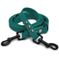 Produktbild von Emmy & Pepe Biothaneleine Waldgrün 20mm x 3m mit schwarzem Bolzenkarabiner