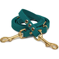 Produktbild von Emmy & Pepe Biothaneleine Waldgrün 25mm 2.50m mit Bolzenkarabiner Gold