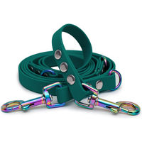 Produktbild von Emmy & Pepe Biothaneleine Waldgrün 25mm 2.50m mit Regenbogen Bolzenkarabiner