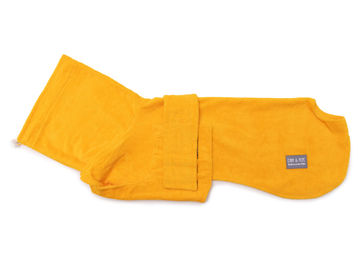 Produktbild von Emmy & Pepe Hundebademantel aus Bambusfaser Gelb Größe S OEKO-Tex 100