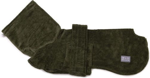 Emmy & Pepe Hundebademantel aus Bambusfaser Olive M short – Bild 1 von 1