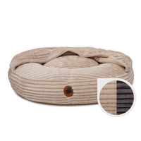Produktbild von Emmy & Pepe Hundebett mit Höhle aus Cord in Beige XL 140x120cm Öko-Tex Standard 100