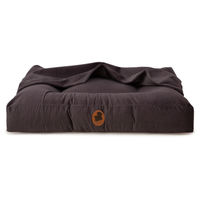 Produktbild von Emmy & Pepe Hundebett mit Höhle ZickZack Dark Grey Grau Memory Foam Größe M