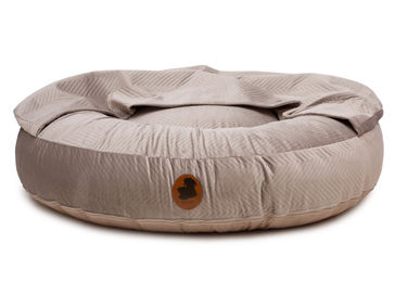 Produktbild von Emmy & Pepe Hundebett mit Höhle ZickZack in Beige XL mit Memory Foam und Öko-Tex Standard 100