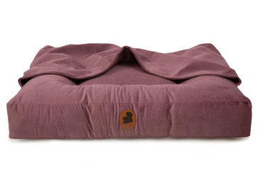 Produktbild von Emmy & Pepe Hundebett mit Höhle ZickZack Mauve S 80x60cm mit Memory Foam und Öko-Tex Standard 100