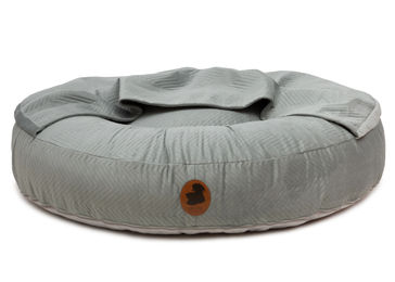 Produktbild von Emmy & Pepe Hundebett mit Höhle ZickZack Mint in Größe S mit Memory Foam und Öko-Tex Standard 100