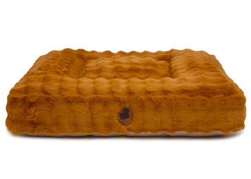 Produktbild von Emmy & Pepe Hundebett Wau-Bed Cozy Bubble Mustard Eckig L 120x100cm mit Memory Foam Gelb