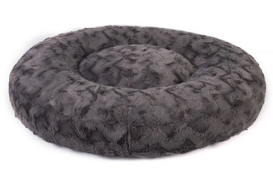 Produktbild von Emmy & Pepe Hundebett Wau-Bed Wild Wave Dark Grey Oval XL 140x120cm mit Memory Foam für Gelenke und Muskulatur