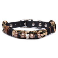 Produktbild von Emmy & Pepe Hundehalsband Tau mit Perlen Rock Me Bunt Wasserabweisend Größe L 39-49cm