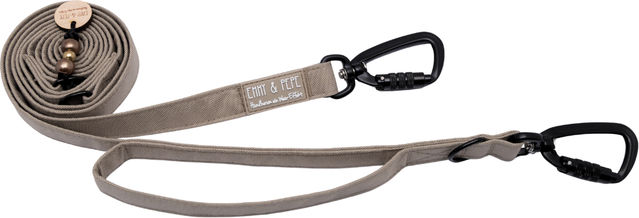 Emmy & Pepe Kombileine mit integriertem Kurzführer aus Gurtband in Taupe 200 cm – Bild 1 von 1