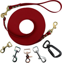 Emmy & Pepe Schleppleine mit abnehmbarer Handschlaufe Bordeaux 10m 25mm Silber – Bild 1 von 1