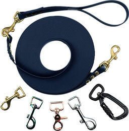 Emmy & Pepe Schleppleine mit abnehmbarer Handschlaufe Dark Blue 5m 16mm Silber – Bild 1 von 1