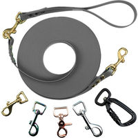 Produktbild von Emmy & Pepe Schleppleine mit abnehmbarer Handschlaufe Grau 5m 25mm Gold