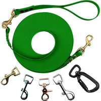 Produktbild von Emmy & Pepe Schleppleine mit abnehmbarer Handschlaufe Olive 10m 20mm Gold