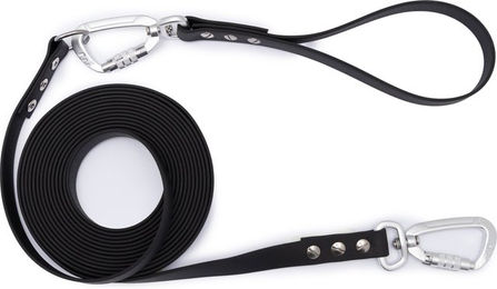 Emmy & Pepe Schleppleine mit abnehmbarer Handschlaufe Schwarz 10m 20mm Silber – Bild 1 von 1