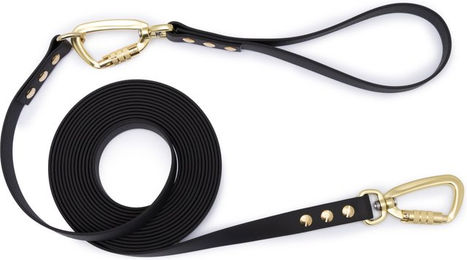 Emmy & Pepe Schleppleine mit abnehmbarer Handschlaufe Schwarz 5m 20mm Gold – Bild 1 von 1
