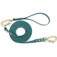 Produktbild von Emmy & Pepe Schleppleine mit abnehmbarer Handschlaufe Türkis 15m 16mm Gold