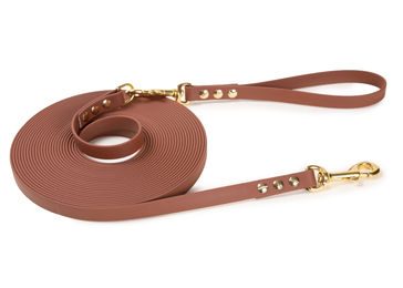 Produktbild von Emmy & Pepe Schleppleine Super Flex aus Biothane für Hunde in Braun Gold 15m - 15 m