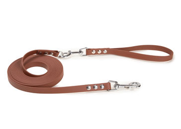 Produktbild von Emmy & Pepe Schleppleine Super Flex aus Biothane für Hunde mittlerer Rassen Braun Silber 5m - 5 m
