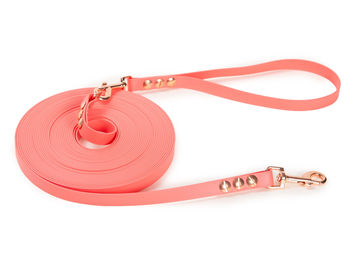Produktbild von Emmy & Pepe Schleppleine Super Flex Biothane für Hunde bis 15kg in Apricot Rosegold 15m - 15 m