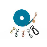 Produktbild von Emmy & Pepe Schleppleine Superflex aus Biothane für Hunde bis 15kg in Petrol mit schwarzem Bolzenkarabiner und abnehmbarer Handschlaufe 10m