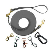 Produktbild von Emmy & Pepe Schleppleine Superflex Grau aus Biothane mit Bolzenkarabiner Silber für Hunde mittlerer Rassen 10m