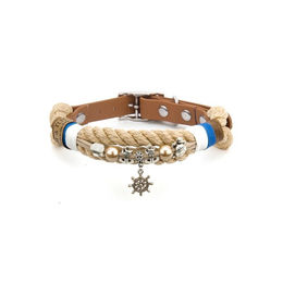 Produktbild von Emmy & Pepe Tauhalsband Captain mit Perlen XXL Beige 59-69 cm