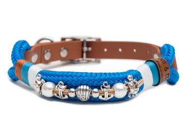 Produktbild von Emmy & Pepe Tauhalsband Matrose mit Perlen Blau XL 49-59cm wasserabweisend