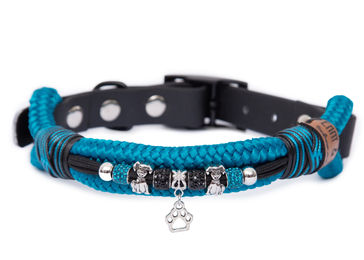EMMY&PEPE Tauhalsband mit Perlen Aqua XS 20-25cm wasserabweisend – Bild 1 von 1