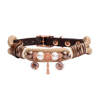 Produktbild von Emmy & Pepe Tauhalsband mit Perlen Geo Brown S (25-33cm) wasserabweisend