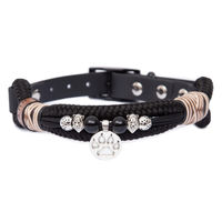 Produktbild von Emmy & Pepe Tauhalsband mit Perlen Leo Dark Schwarz XXL 59-69cm wasserabweisend
